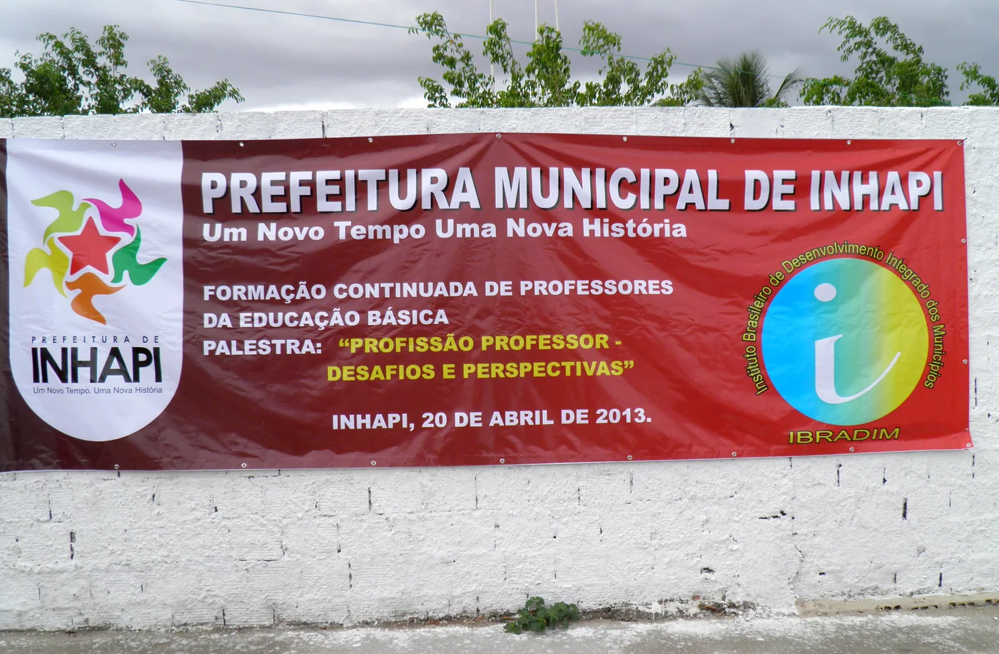 Banner da palestra de abertura, 20 de abril de 2013.